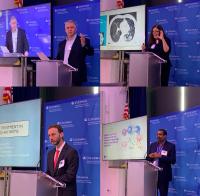 Adam Mor, MD, PhD (top left) and Jason Liebowitz, MD (bottom left) are course directors. Mary Salvatore, MD (top right) and Vamsidhar Velcheti, MD (bottom right) are honored speakers at the Immune Dysregulation conference.